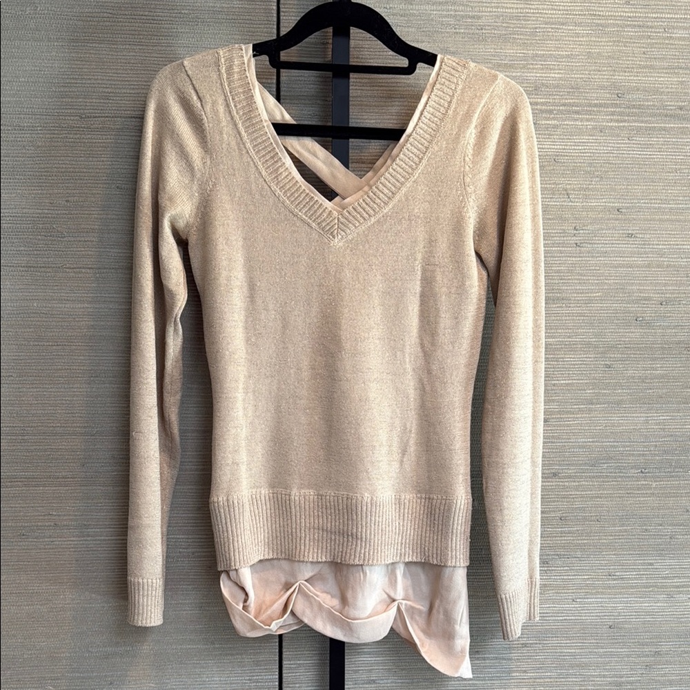 Women's Cream V-Neck Sweater